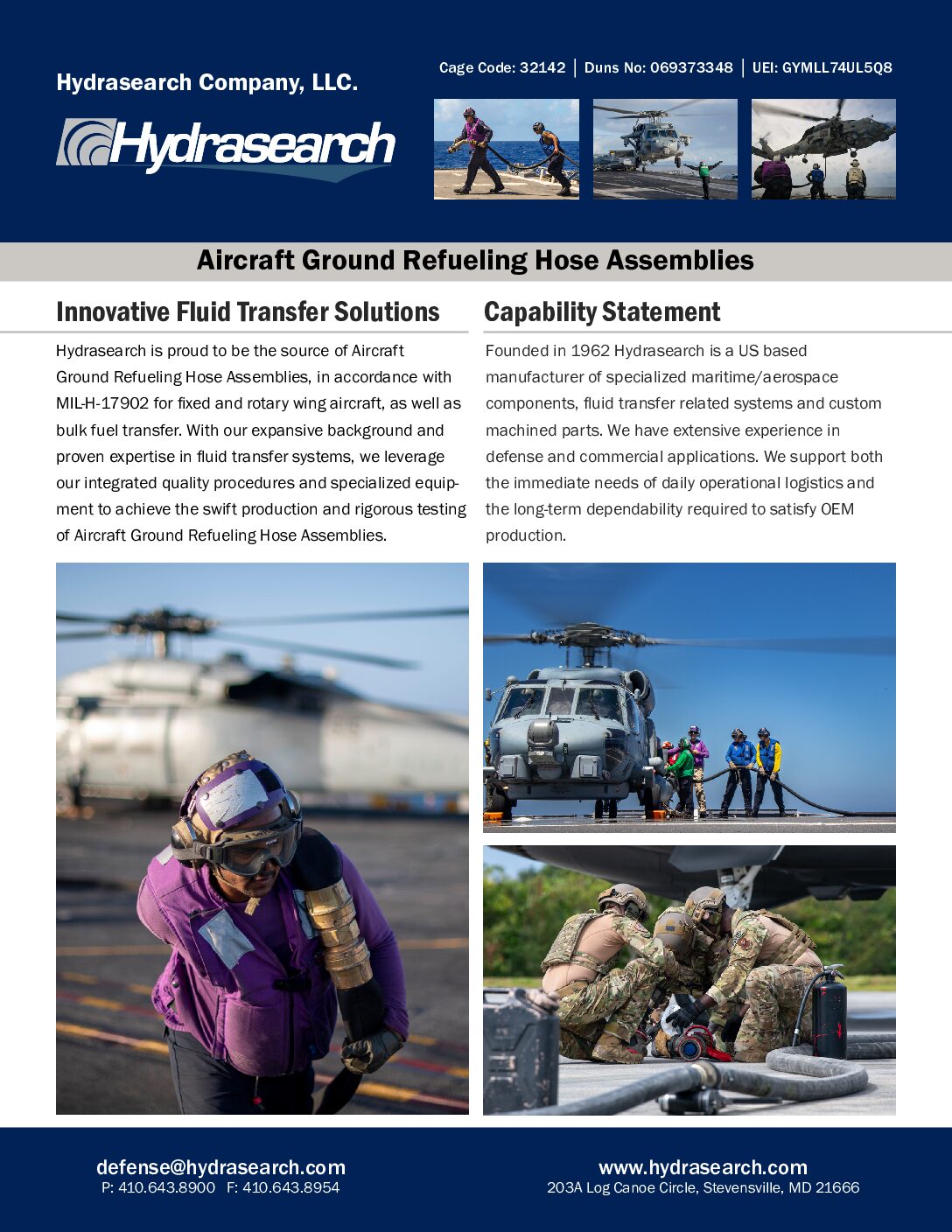 Ensembles de flexibles Hydrasearch pour ravitaillement au sol des aéronefs